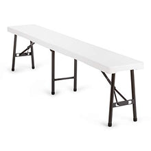 Newstorm OSKARBENCH180, Valigia da banco pieghevole in acciaio, 184 x 30.5 x 44.56 cm, Colore bianco
