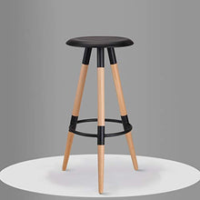 LWW Sgabelli, sgabelli da bar di legno solido Bar Chair Sgabello Alto semplice europea,Nero