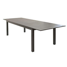 Milani Home s.r.l.s. Set Tavolo Giardino Allungabile Rettangolare 220/280 X 100 con 6 Poltrone in Alluminio Taupe per Esterno