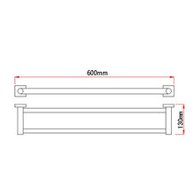 Clenp Portasciugamani Portasciugamani Portasciugamani, Portasciugamani Doppio da 60 Cm Portasciugamani in Alluminio con 2 Barre per Bagno