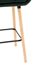 CLP Coppia di Sgabelli Bar Grant in Velluto Sfoderabile I Set 2 Sedie Alte Cucina in Legno con Cuscino Removibile, Colore:Verde