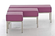 CLP Sgabello Panchetta in Acciaio Inox Lamega I Sgabello Poggiapiedi Imbottito in Similpelle I Sgabello Basso 40x40 CM, Colore:Viola