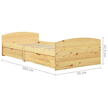 vidaXL Giroletto con 2 Cassetti in Pino Massello 90x200 cm