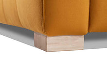 Natura Sofa - Divano fisso scandinavo Sophia, 2 posti, velluto senape, basso ingombro, lunghezza 138 cm