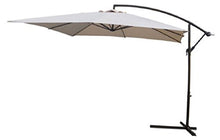 Megashopitalia Ombrellone da Giardino a Sbalzo Quadrato 3x3 MT in Alluminio Ecrù a Banana Decentrato Ristorante Bar Locale Balcone Terrazzo Esterno con Telo in Poliestere Impermeabile