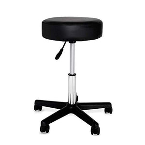 dibea Sgabello con ruote officio o studio Sgabello regolabile 360° Nero