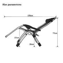 LINGZE Lettini Prendisole, Sedia a gravità Zero Pieghevole con Cuscino Regolabile per la Testa per Giardino, Prato, Patio Interno ed Esterno, Campeggio, Nero