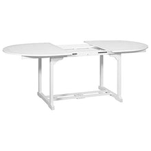 vidaXL Set Pranzo per Esterni 7 pz Legno Bianco con Tavolo Estensibile e Sedie