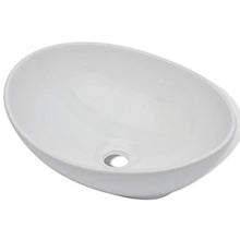 Lavabo da bagno di lusso in ceramica ovale bianco 400 x 330 x 135 mm