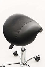 CLP Sgabello Lavoro Reno In Similpelle I Sgabello Pc A Sella Imbottito Regolabile 53-68 CM E Girevole Base In Metallo, Colore:nero