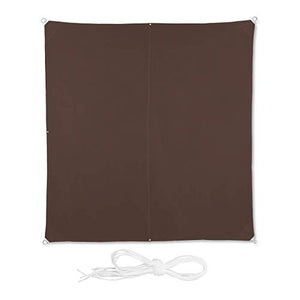 Relaxdays, Marrone Tenda a Vela Quadrata, Idrorepellente, Anti UV, con Corde di Supporto, Terrazza, Giardino, LxP: 3x3 m