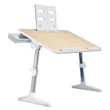 Tavolino Pieghevole E Regolabile sul Letto Scrivania per Laptop Pieghevole Regolabile Altezza E Angolo di Inclinazione Il Lavoro Imparare (Color : Beige B, Size : 60 * 40 * 28cm)
