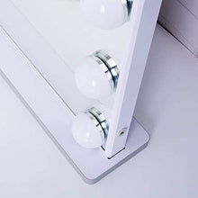 BEAUTME Specchietto da toilette illuminato con lampadine a Led , specchio da trucco in stile hollywood Specchi da cosmesi con design Touch Control, specchi da tavolo o da appoggio a parete (Bianco)