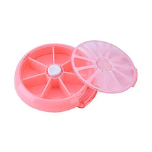 Contenitore rotante portatile per pillole 7 giorni medicina vitamine contenitore dispenser rosa
