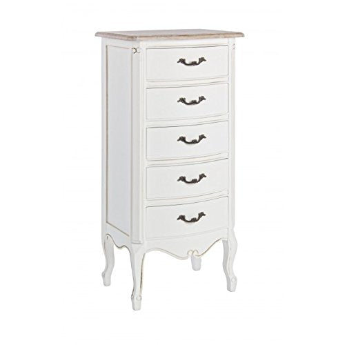 BIZZOTTO Justine Cassettiera 5C, Legno, Bianco, 48x35x100 cm