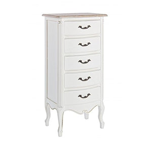 BIZZOTTO Justine Cassettiera 5C, Legno, Bianco, 48x35x100 cm