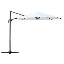 Outsunny Ombrellone Decentrato Angolazione Regolabile Girevole a 360 da Giardino Poliestere Φ294x248cm Bianco Crema