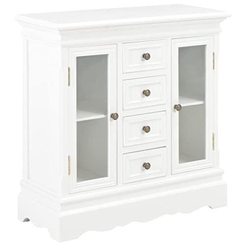 vidaXL Credenza Bianca 70x28x70 cm in Legno Massello di Pino Madia Mobile Comoda Funzionale Durevole Robusta Resistente Ampia Solida Pratica