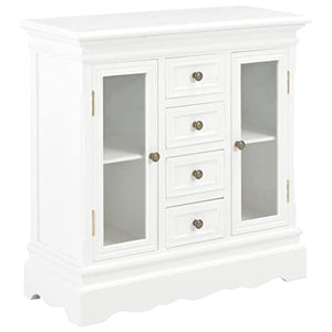 vidaXL Credenza Bianca 70x28x70 cm in Legno Massello di Pino Madia Mobile Comoda Funzionale Durevole Robusta Resistente Ampia Solida Pratica