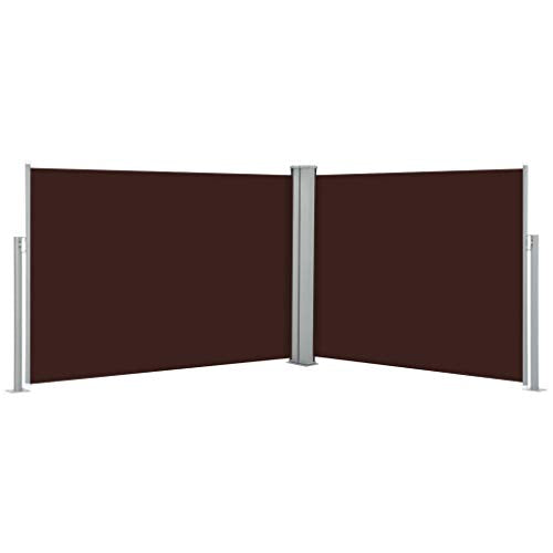 UnfadeMemory Tenda da Sole Laterale Retrattile, Separe Divisorio Esterno, Protezione Privacy Paravento - Parasole per Patio Balcone Terrazzo Giardino Antracite Marrone 100x1000 cm