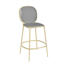 ZHJING Seggiola da Bar Sgabelli da Bar Sgabello da Trucco Sedia da Bar in Metallo Sedia da Casa Sgabello da Bar in Tessuto in Acciaio Inox Schienale Alto (Color : Gray)