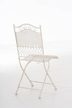Mendler Sedia Pieghevole Stile Romantico CP335 50x41x91cm Ferro Avorio