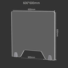 N / A Deflettore di Isolamento Trasparente, Partizione di Negoziazione per Ufficio Aziendale, Deflettore per Cassa da Scrivania, Pannello Divisorio per Schermo Acrilico 700X600mm(Size:600 * 600mm)