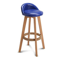 ZWJ-Sgabelli da Bar Sgabelli da Bar,Sedia Alta Cucina con Schienale Poggiapiedi di Faggio Comodo (Color : Blue, Size : 73CM)