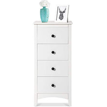 WGYDREAM Comodino Cabinetto Bianco Comodino con 4 Cassetti Cassettiera con Gambe in Legno Credenza per Camera da Letto Bagno Soggiorno Vivaio, 45 X 45 X 94 Cm