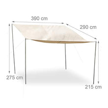 Relaxdays, Tenda da Sole Rettangolare con aste, Corde, picchetti, Impermeabile, Resistente ai Raggi UV, in Poliestere, 3 x 4 m, Beige