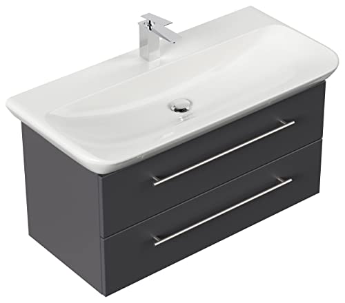 emotion Lavabo con mobiletto, Legno, Antracite Lucido, 100x45x41,6 cm, 2 unità