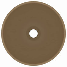 vidaXL Lavandino Lusso Lavello per Bagno Lavabo per Toilette Sanitari Prodotti per Bagno Vaschetta Rotondo Crema Opaco 32,5x14 cm in Ceramica