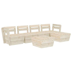 Qnotici Set da Salotto da Esterno 6 Pezzi, Divano ad Angolo da Giardino con Tavolo da Pranzo e poggiapiedi, 2 divani centrali, 2 divani angolari, 2 Tavolo/Pouf