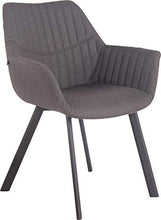 CLP Poltrona Soggiorno Design Lancy in Stoffa I Sedia Pranzo Imbottita con Braccioli E Telaio in Metallo I Sedia Rétr, Colore:Grigio Scuro