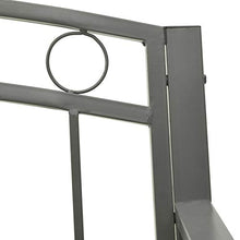 Qnotici Panca da Giardino con Struttura in Acciaio Verniciato a Polvere, Panca per Esterni, Panca per Il Tempo Libero 125 x 53 x 84 cm-Grigio con 2 braccioli in Metallo
