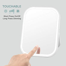 Kasimir Specchio da Trucco con Luce LED Specchio Cosmetico Illuminato Portatile Specchio Makeup Professionale Touch Screen per Trucco Camera da Letto Rasatura e Viaggio - Rettangolo, Bianco