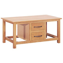 vidaXL Massello di Rovere Credenza con 2 Cassetti 2 Cestelli Rimovibili Telaio Robusto Rustica Cassettiera Mobiletto in Giacinto d'Acqua