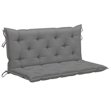 vidaXL - Altalena in legno di teak, con cuscino, altalena da giardino, terrazzo, esterno, 120 cm, colore: Grigio
