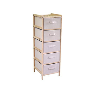 Vacchetti Mobiletto Vigo cassettiera 5 cassetti Naturale Rettangolare, Wood, Multicolor, Grande