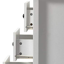 JGONas Cassettiera bianca con 4 guide per cassetti, moderna, elegante e facile da usare, per armadi, soggiorno, camera dei bambini, corridoio, bianco