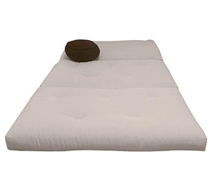 Vivere Zen - Futon Pouff - Divano Letto 11 cm (4 Strati Cotone) - Futon Pouff Greggio 120x195 cm