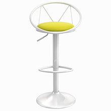 LJFYXZ Sgabelli da bar Seggiolone da bar Regolazione in altezza ruotabile Sgabello per la colazione Con schienale in metallo Bancone bar cucina Pelle sintetica 62-78 cm (Color : Yellow)