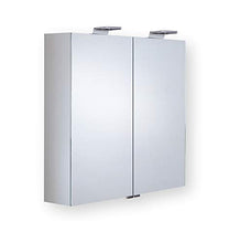 Generisch Neptun, armadietto a specchio in alluminio con illuminazione a LED, per lo specchio posteriore, 800 x 700 x 155 mm