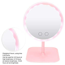 Specchio cosmetico a LED regolabile con ricarica USB, colore: rosa