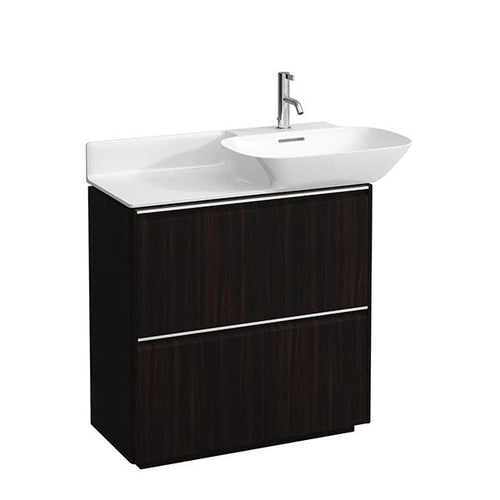 Laufen Guide di Scorrimento Base per mobiletto lavabo Ino 81330 1/2, 2 cassetti, Maniglia in Alluminio anodizzato, Supporto a Pavimento, colorazione: Olmo Scuro - H4030021102631