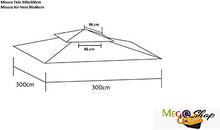Top Telo di Copertura per Gazebo Ricambio 3x3mt Ecrù con Airvent aggancio spigoli Solo Telo
