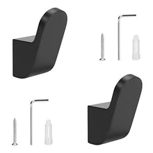 Bestcool 2 pezzi ganci per asciugamani, ganci per accappatoio per bagno Ganci per asciugamani da bagno in alluminio per bagno, cucina, camera da letto, hotel, nero (viti e ancoraggi inclusi)