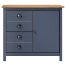 vidaXL Legno Massello di Pino Credenza Hill Madia Mobile Armadietto Armadio Mobiletto Alto Portaoggetti Cassa Cassapanca Grigia 91x40x80 cm
