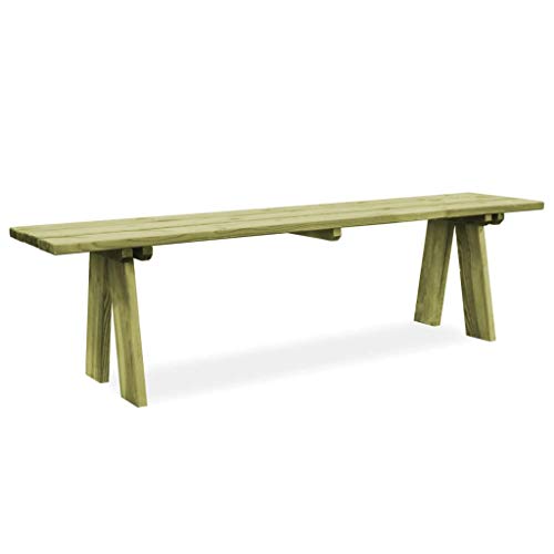 Ausla Panca da giardino per esterni in legno di pino impregnato, panchina da giardino, per esterni, 170 x 38 x 45 cm