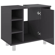 vidaXL Armadio da Bagno Grigio Lucido 60x32x53,5 cm in Truciolato